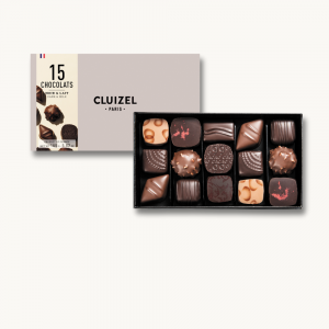 COFFRET MANUFACTURE 15 CADEAU ENTREPRISE 15 COFFRETS DE 15 CHOCOLATS NOIR ET LAIT & KEWANE