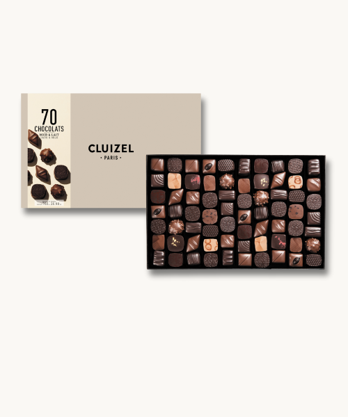 COFFRETS DE 70 CHOCOLATS NOIR ET LAIT