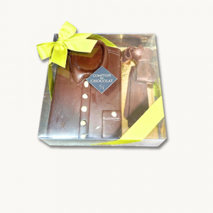 Coffret Chemise Cravate Chocolat Noir ou Lait - Boutique de chocolat à Montpellier, livraison dans toute la france