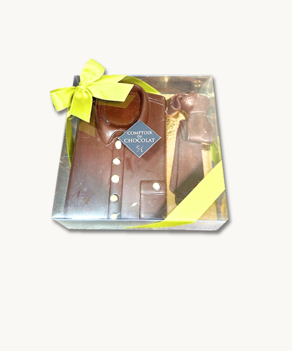 Product image of Coffret chemise cravate chocolat noir ou lait