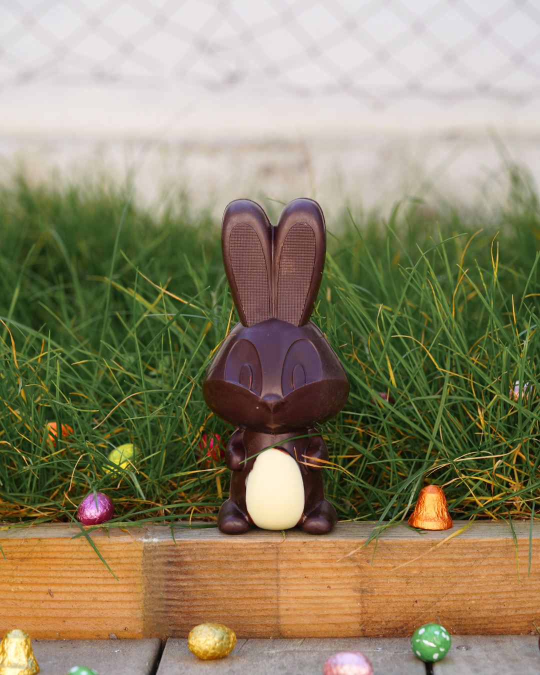 apin en chocolat dans l’herbe avec œufs, Comptoir du Chocolat, Montpellier