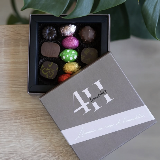 Boîte de chocolats personnalisés à votre image - entreprise chocolat, montpellier
