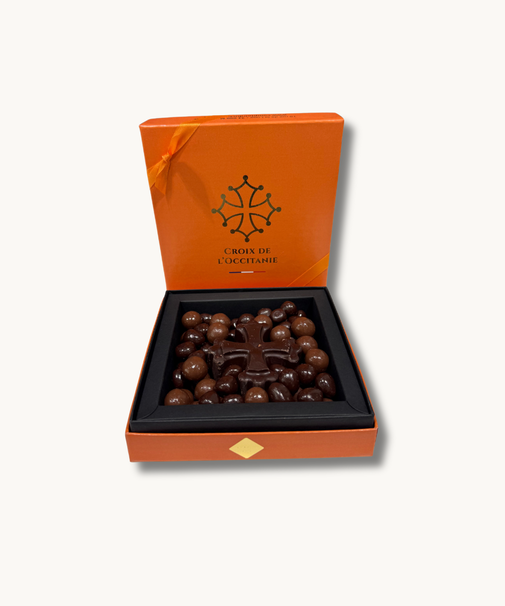 Product image of Coffret Croix d’Occitanie – Chocolat Noir Praliné à l’Ancienne