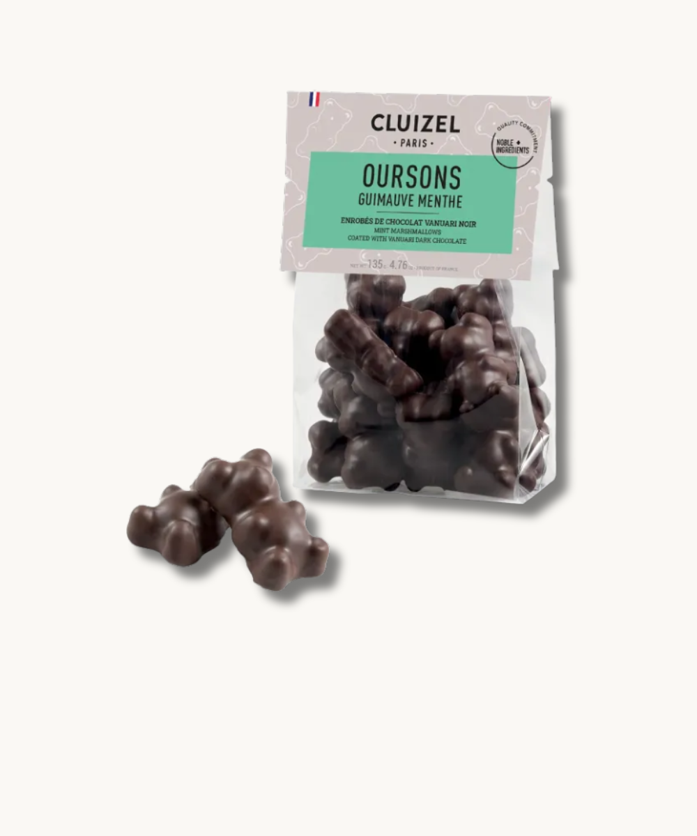 Product image of Oursons Guimauve Menthe enrobés de Chocolat Noir